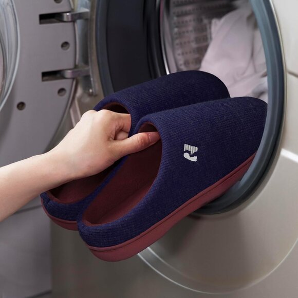 Women's Indigo/Wine  Two-Tone Comfy Memory Foam Slipper  Indoor House Shoes - Picture 6 of 6